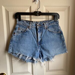 Vintage Levi's Light Blue Frayed Jean Shorts
